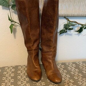 Steven By Steve Madden “Intyce” Brown Leather Heeled Boots